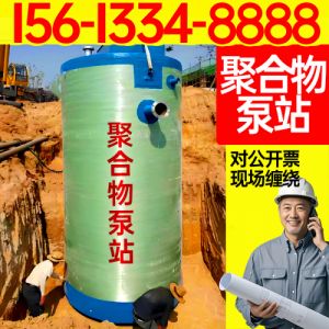 聚合物泵站筒体地埋式泵站 卧式雨水泵站 树脂混凝土智能 防洪排涝泵站